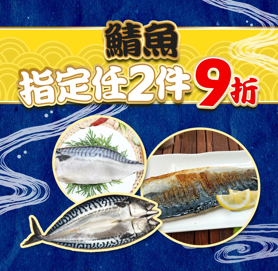 鯖魚任2件9折