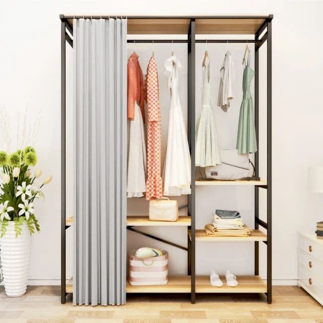 【慢慢家居】現代簡約附廉開放式衣櫃-4尺(W120xD50xH200cm  衣帽架 掛衣架 吊衣架 衣櫥)