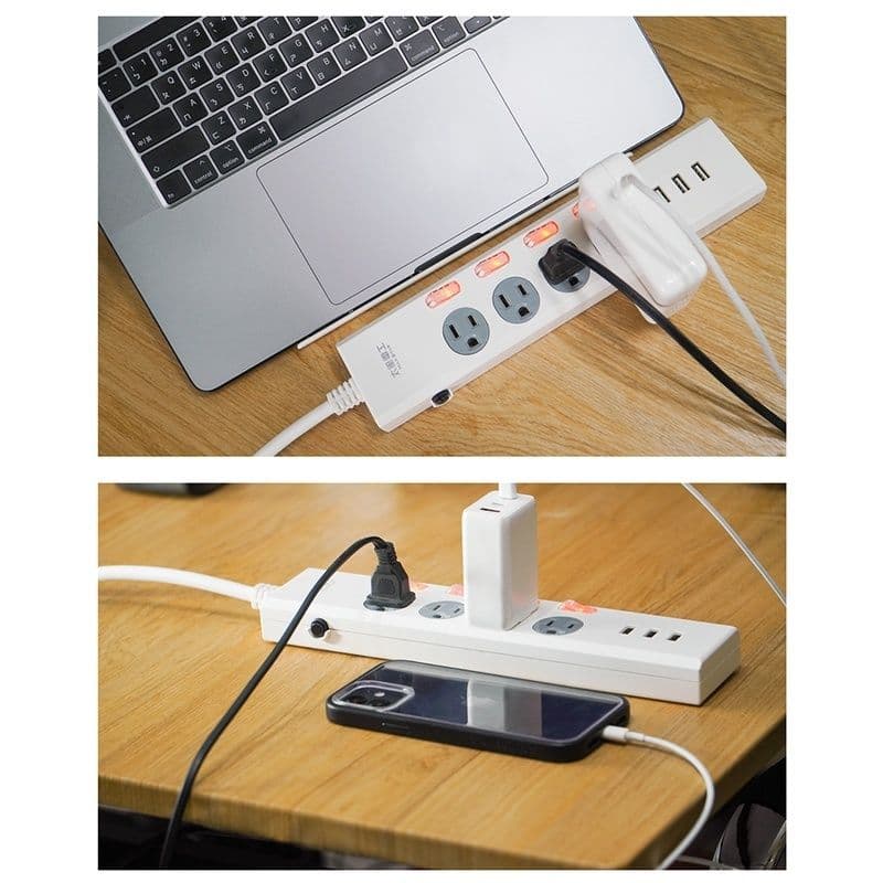 【太星電工】3.5A 3USB四開四插電腦線/3P(6尺)+一開六插延長線(3P15A4尺)(買一送一)