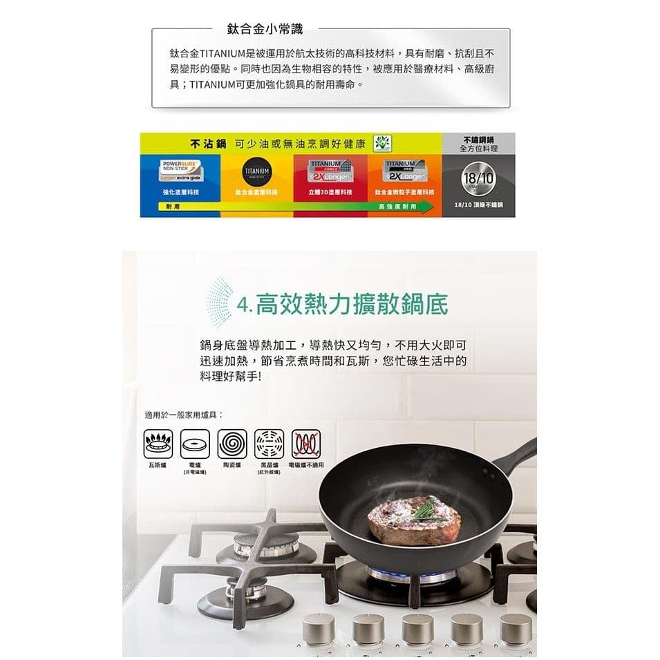 【Tefal 特福】全新鈦升級-爵士系列30CM不沾深平鍋(單鍋)