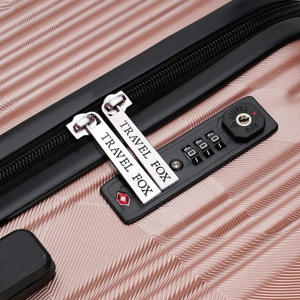 TRAVEL FOX 旅狐】25吋閃耀拉鍊登機行李箱-玫瑰金- 鮮拾