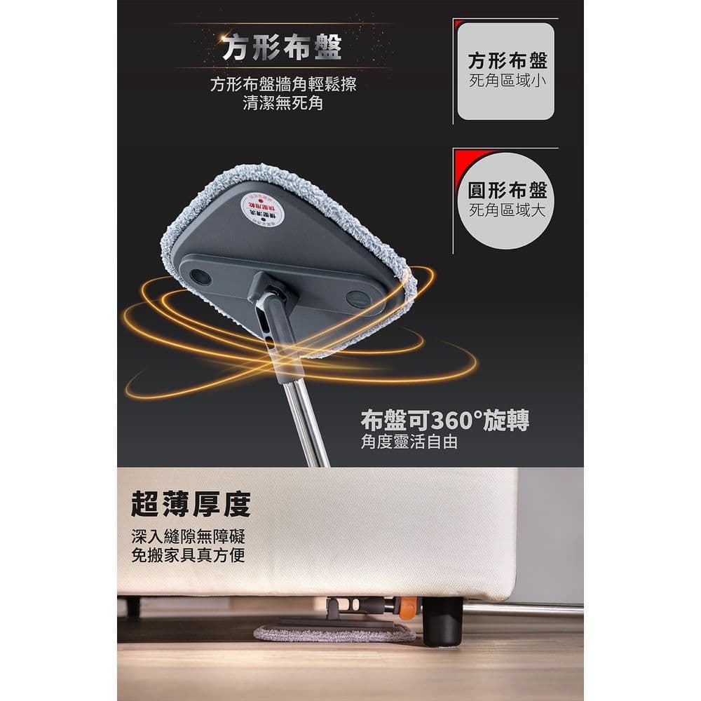 【FL 生活+】次世代高效淨汙分離省水拖把 (一拖5布) 淨汙分離 髒汙分離 乾濕兩用拖把 懶人拖把 省水拖把 拖把