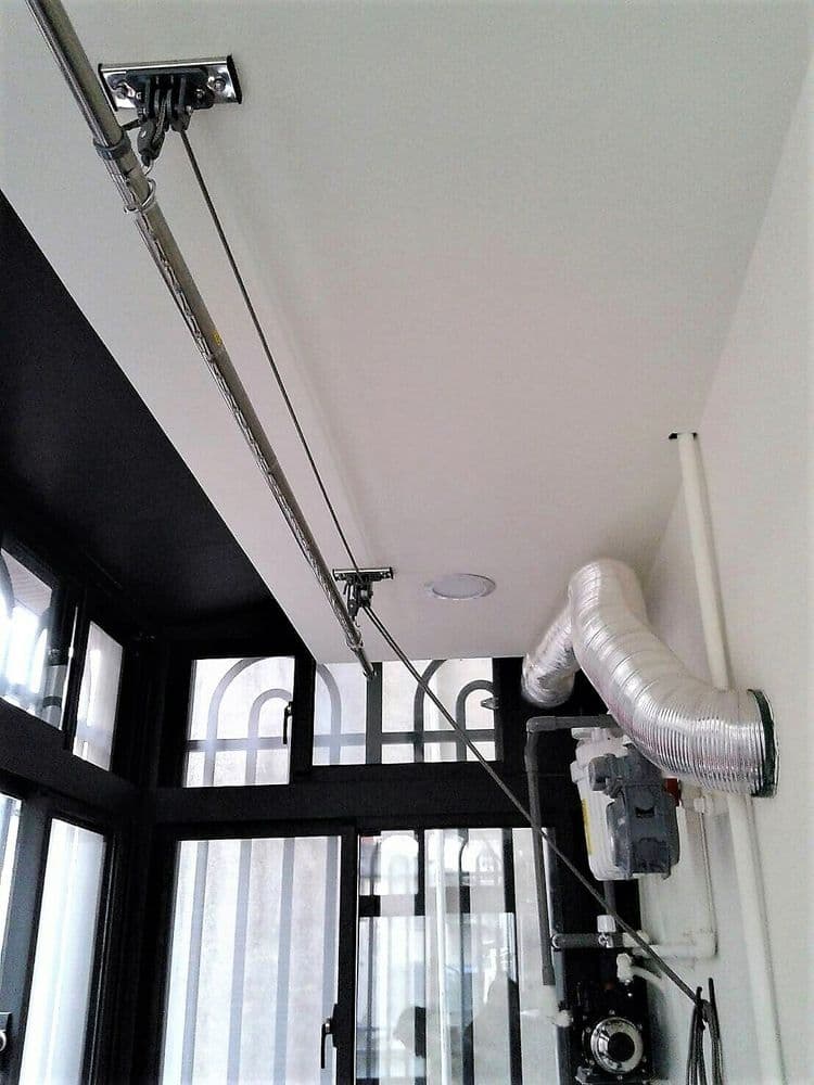 【昇虹】手拉繩式升降曬衣架（一桿式原色） (編號:RS-201)