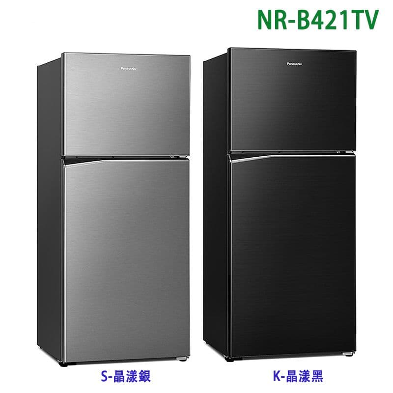 【Panasonic 國際牌】【NR-B421TV-K】422公升雙門無邊框鋼板電冰箱-晶漾黑 (含標準安裝)