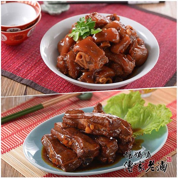 【諶媽媽眷村菜】無錫排骨(300g/包)+冰釀東坡蹄花豬腳(650g/包)(年菜組合/年貨)