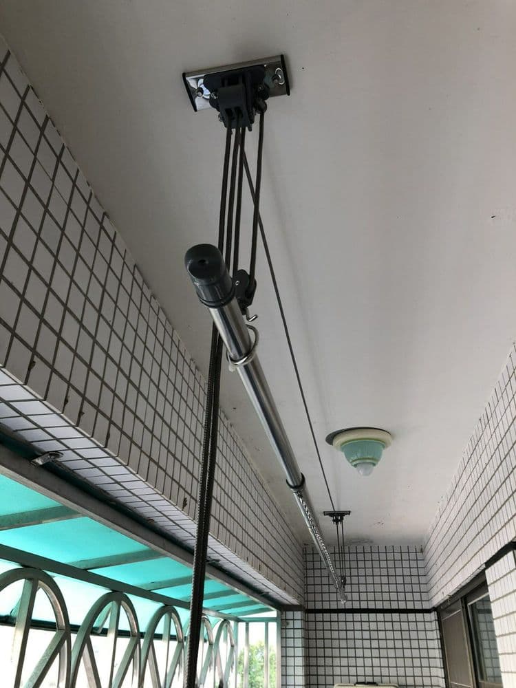 【昇虹】手拉繩式升降曬衣架（一桿式原色） (編號:RS-201)