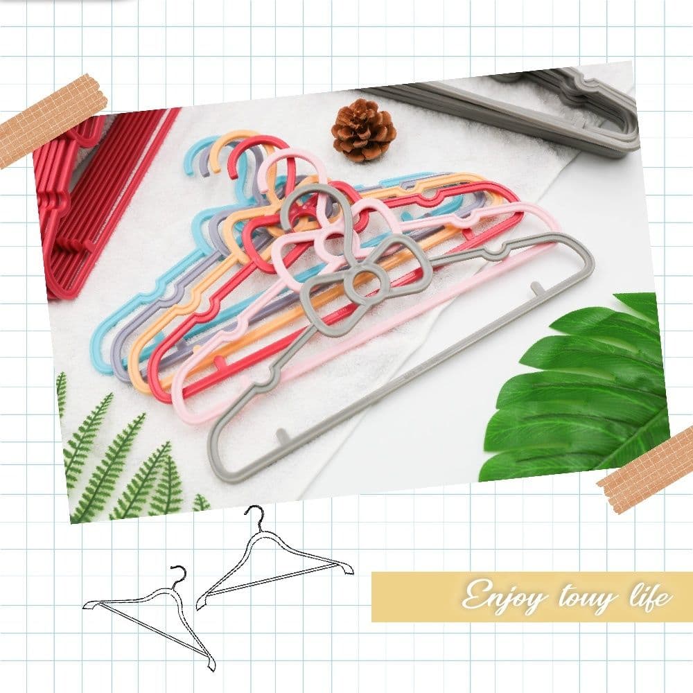 【收納王妃】蝴蝶結兒童衣架32cm (10支/組) 台灣製造 塑膠衣架 曬衣架 掛衣架 吊衣架 衣帽架 防滑衣架