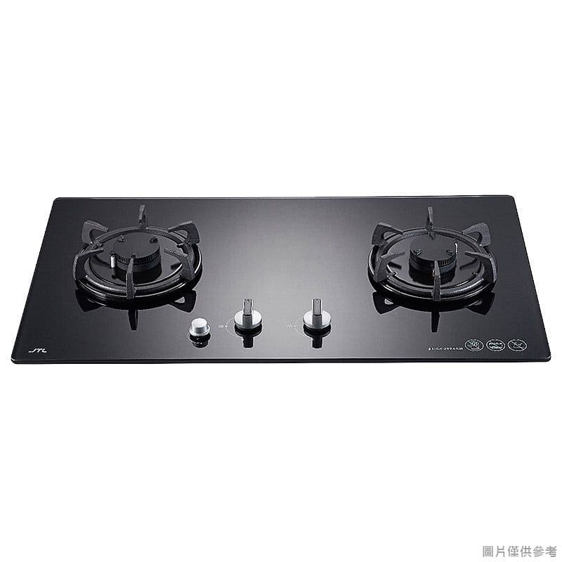 【喜特麗】【JT-GC299ALH LPG】77cm雙口定時 檯面瓦斯爐(黑)-桶裝瓦斯(含標準安裝)