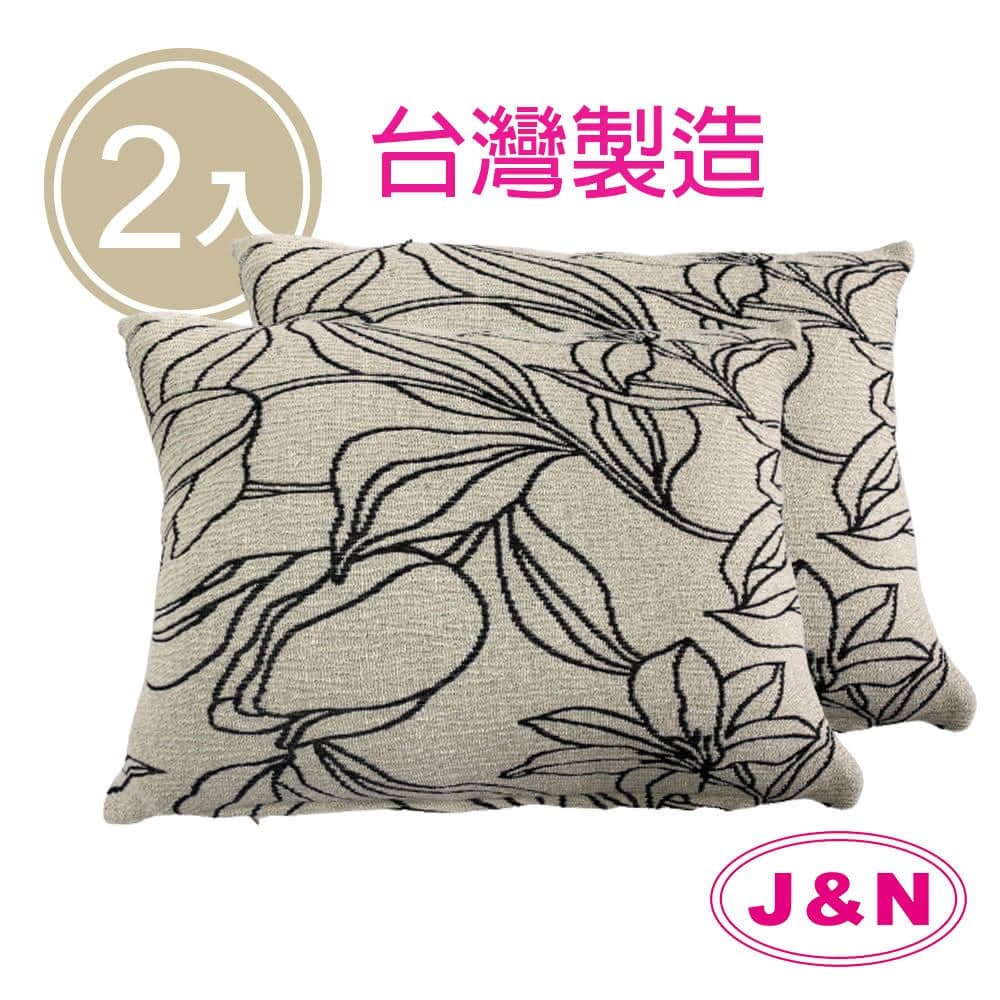 【J&N】葉舞彈性腰枕28*40-灰白色(---2入)