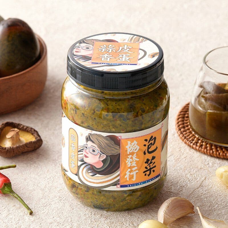 【協發行泡菜】催淚蒜香皮蛋(350g/瓶)