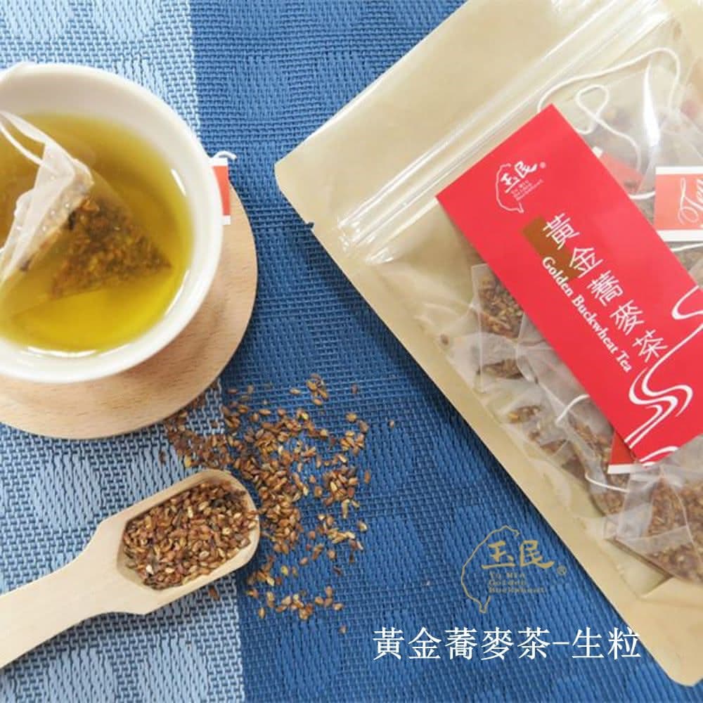 【玉民】台灣100%黃金蕎麥茶-生粒/熟茶立體茶包x12入/包X6包(5gx12入/包-無咖啡因)