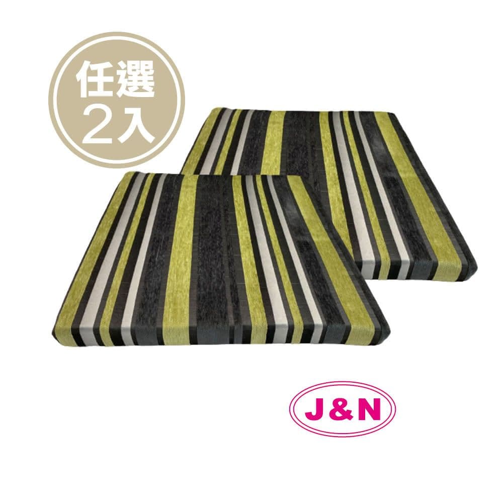 【J&N】絨葉線條立體坐墊55*55*5cm-綠(2入/1組)