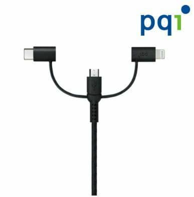 【PQI】i-Cable Multi-Plug 100cm 三合一多功能傳輸線(Lightning、Micro USB、USB-C )