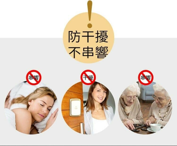 【U-like】免打孔遠距離數位無線門鈴 電子門鈴/救護鈴/看護鈴/呼叫器/4檔音量 響鈴 電子響鈴 求救鈴 門鈴警報器