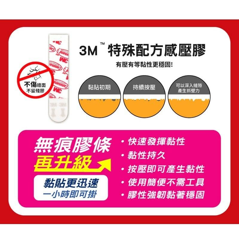 【3M】無痕掃具收納夾 免鑽掛勾(2入)