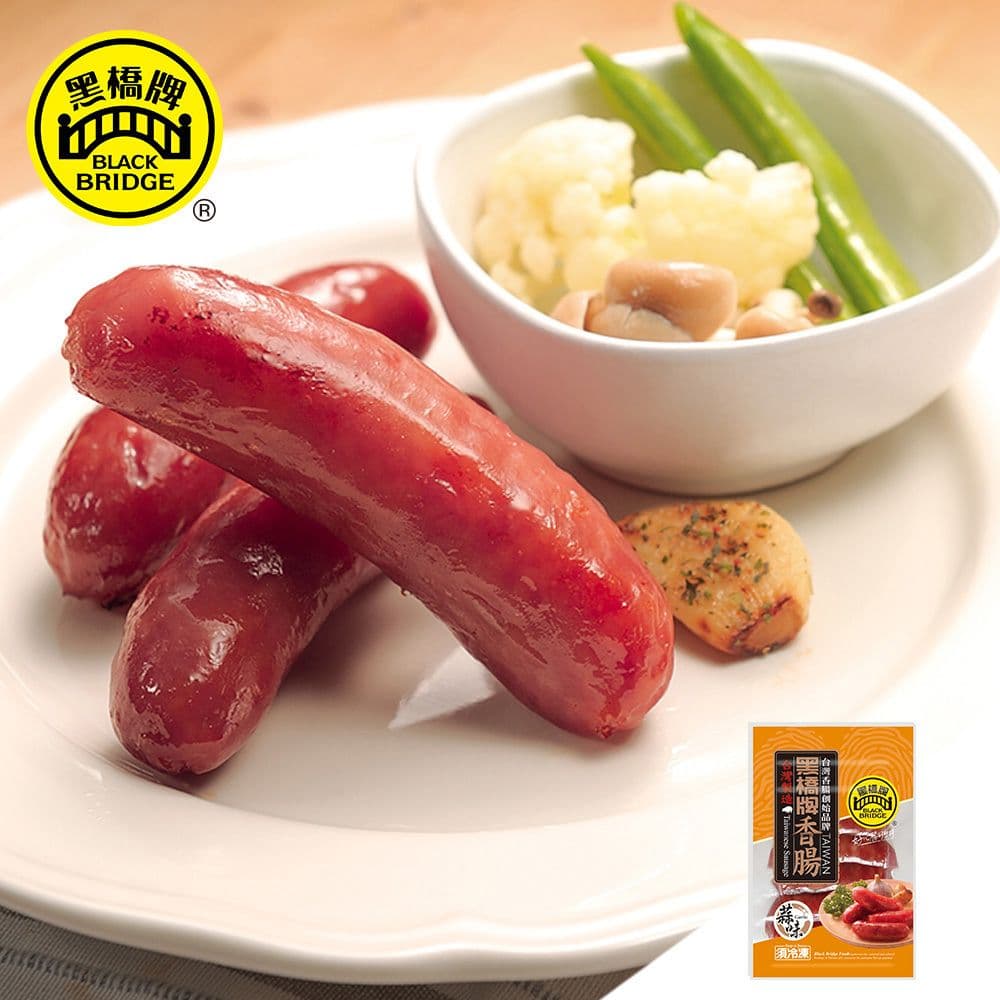 【黑橋牌】中秋海陸風味烤肉組-飛魚卵香腸+蒜味香腸+巨無霸香腸+糯米腸+保冷袋