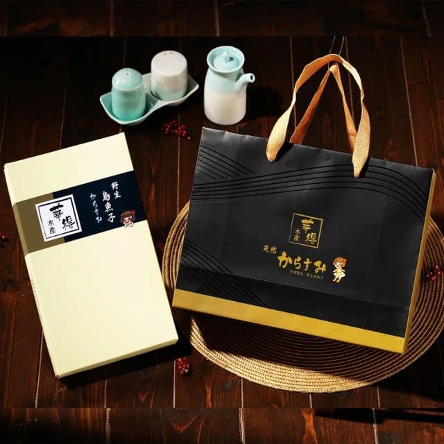 【華得水產】東港野生烏魚子禮盒1盒(2.8-3.3兩/2片/盒 附提袋x1)共2片