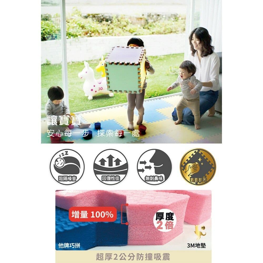 【3M】9935E 安全防撞地墊-杏鵝黃(61.5CM)(4片/包)