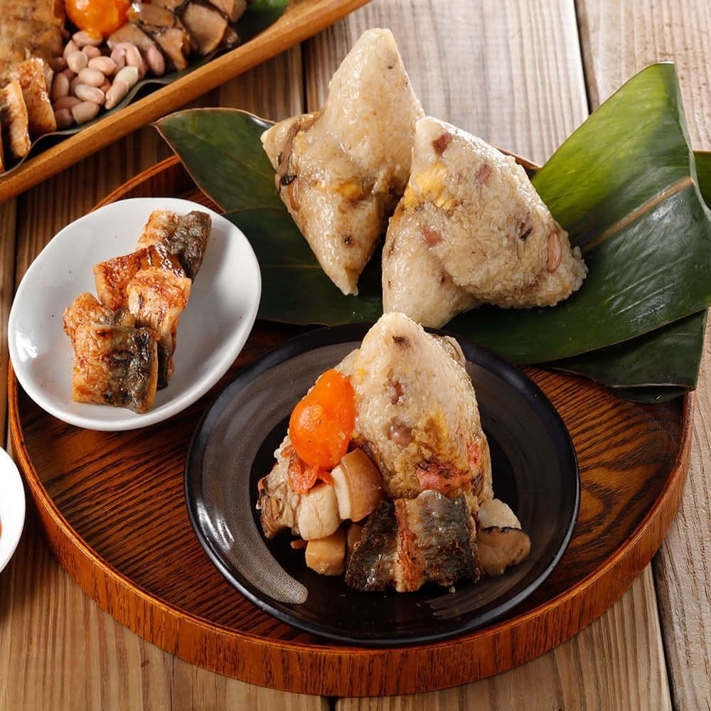 【華得水產】東港蒲燒鰻魚干貝粽5粒組(180g/粒)(端午節/肉粽)