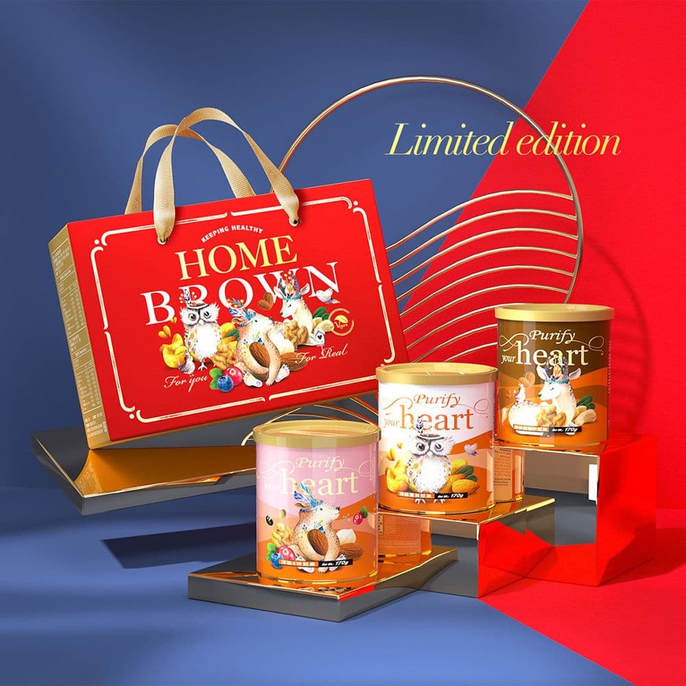 【紅布朗】We Are One堅果禮盒(3罐/盒)(過年/禮盒/送禮)