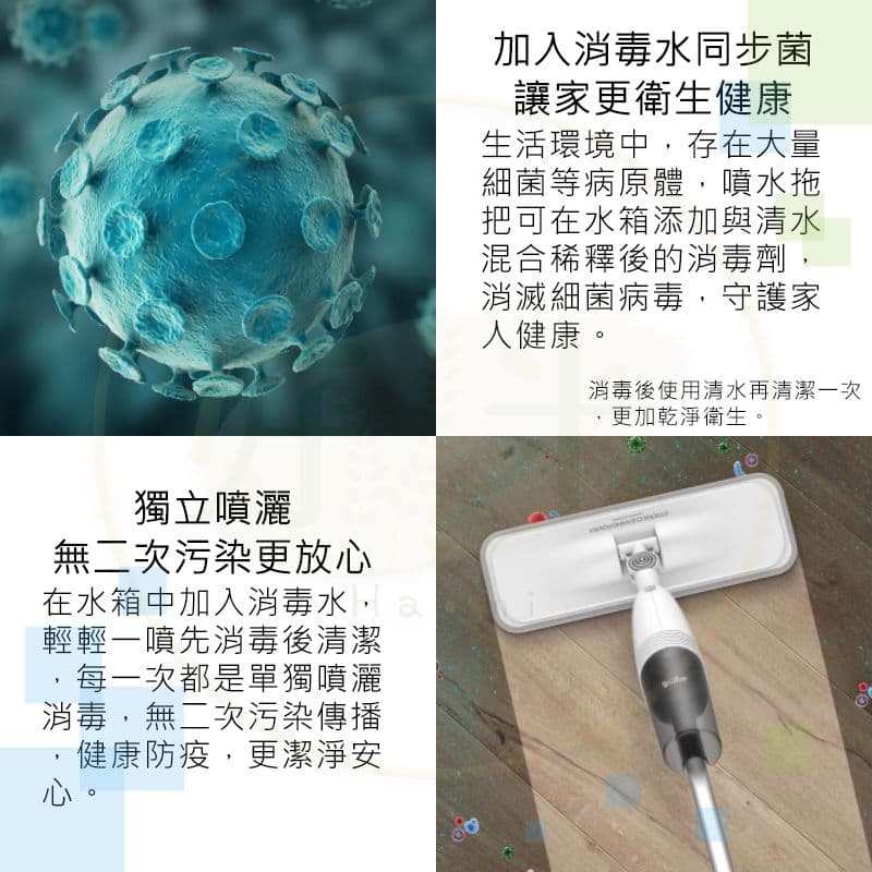 【小米有品】德爾瑪噴水拖把 噴霧拖把 懶人拖把 平板拖把 懶人拖把 清潔用品 掃除用具 拖把