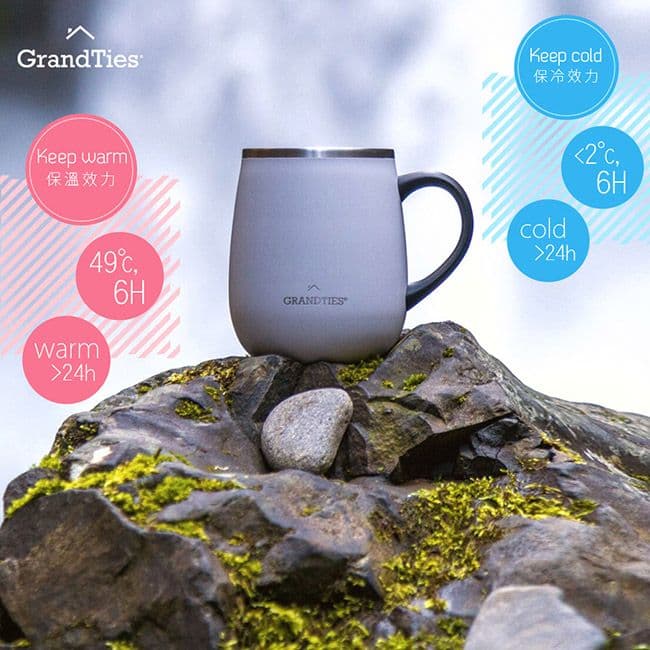 【GrandTies】滑蓋式460ML真空不鏽鋼保溫杯/馬克杯-8色任選
