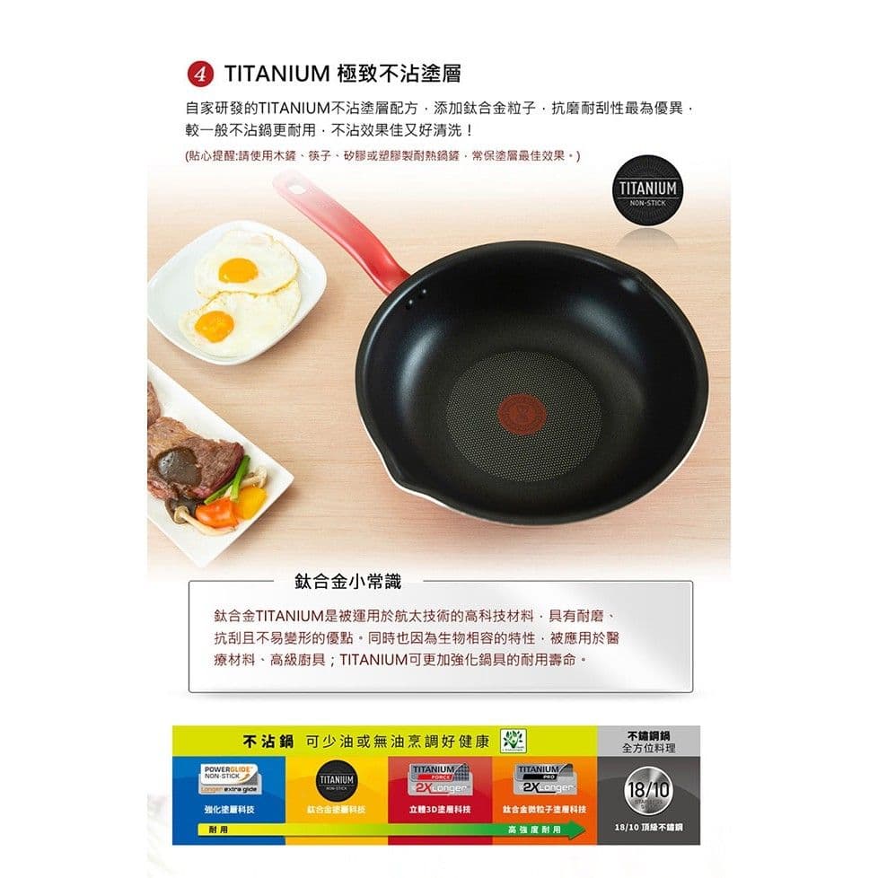 【Tefal 特福】全新鈦升級-美食家系列28CM萬用型不沾深平底鍋(電磁爐適用)