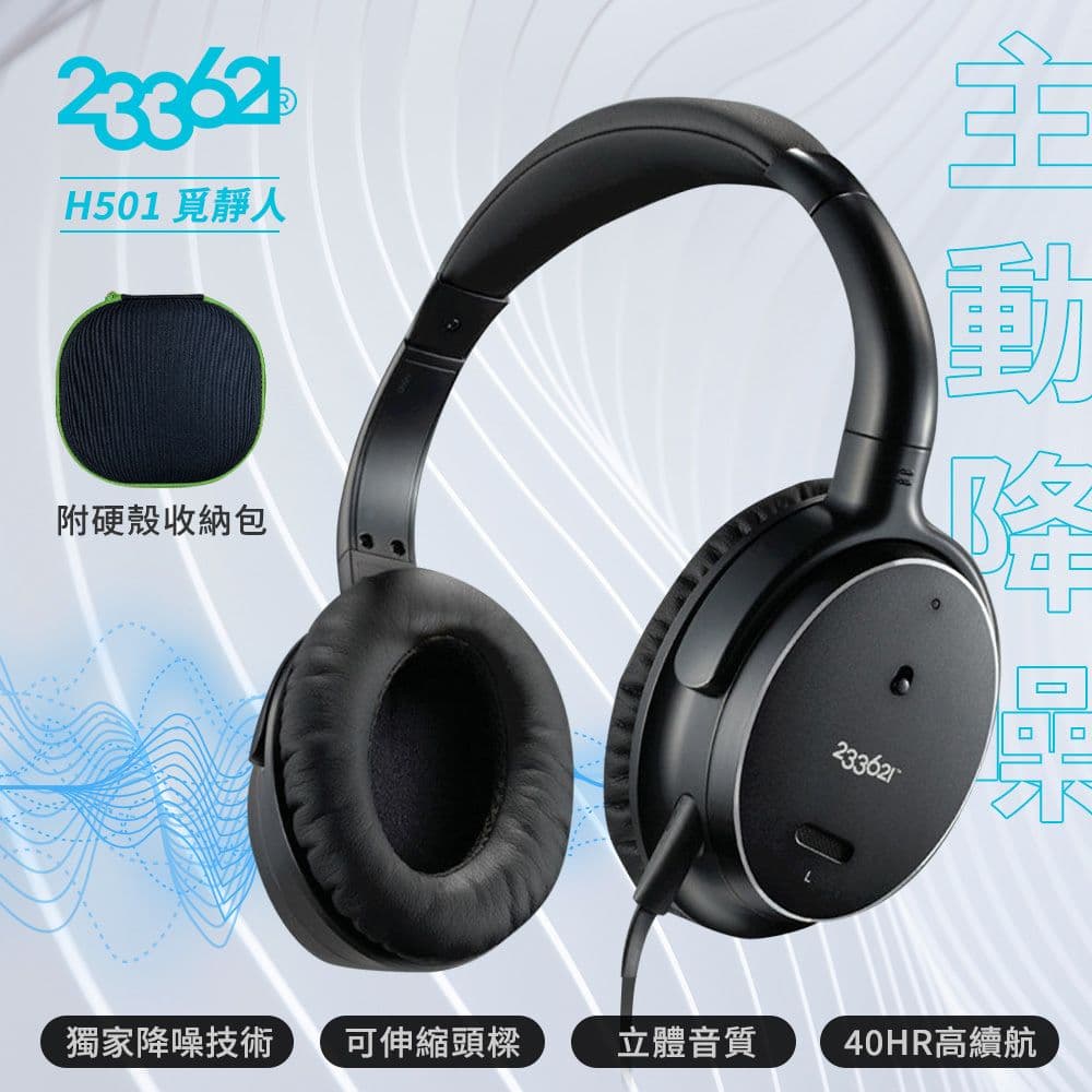 【覓靜人】頭戴式智能降噪耳機(H501)