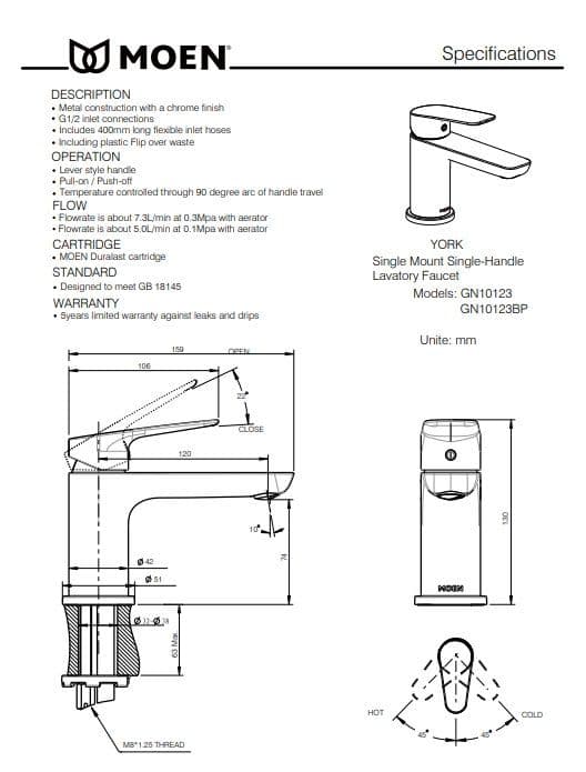 【MOEN 摩恩】單孔面盆龍頭(鍍鉻)