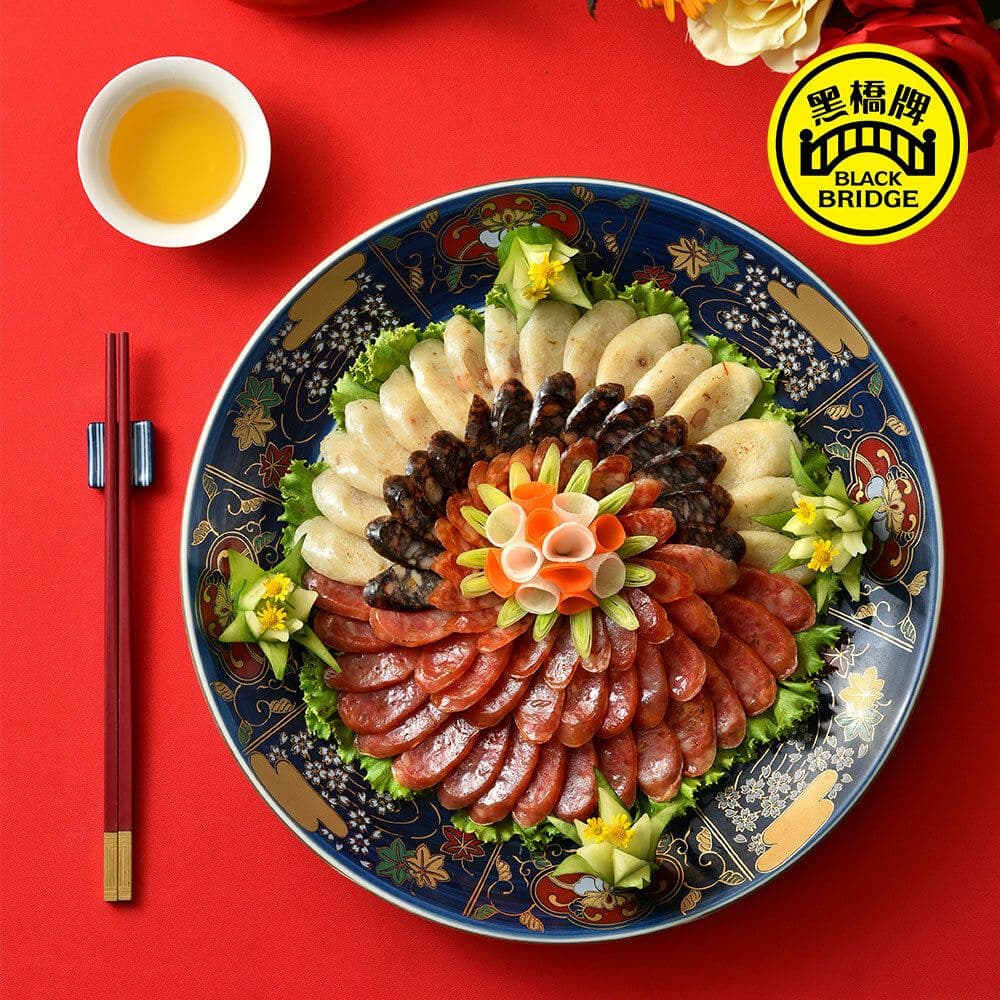 【黑橋牌】鴻運高升禮盒Ｄ，2件組(一斤原味黑豬香腸+600g香腸蘿蔔糕)