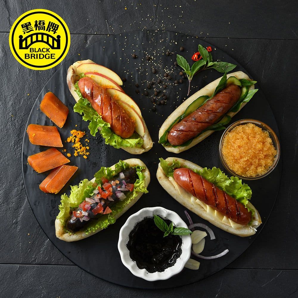 【黑橋牌】特選風味香腸3件組-一斤原味香腸+500g紹興酒香腸+360g墨魚香腸_(600g*1包+500g*1包+360g*1盒)