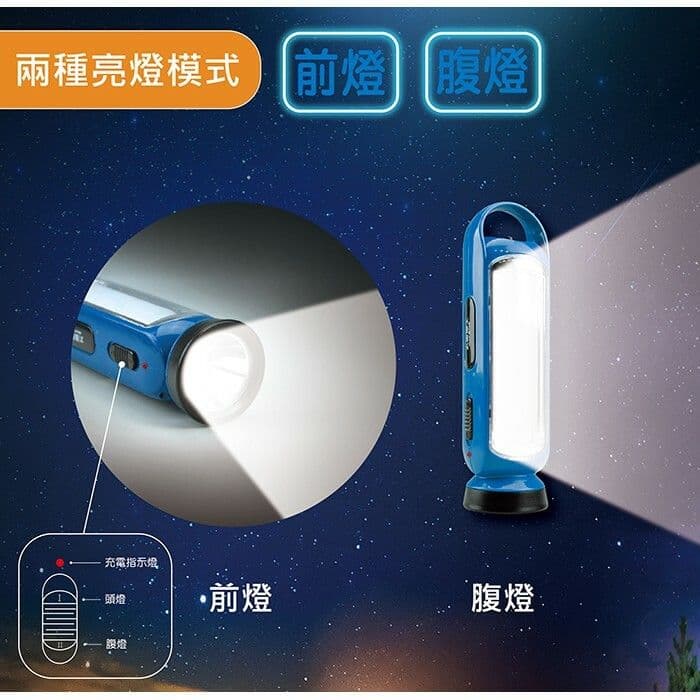 【太星電工】夜巡俠LED充電式手電筒(2入)
