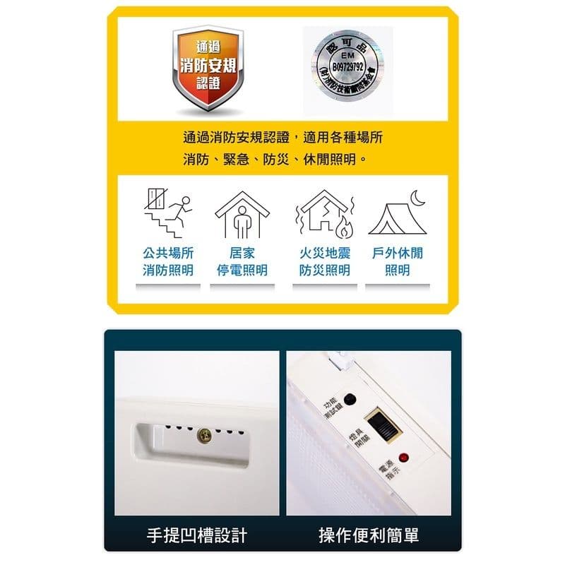 【太星電工】夜神LED緊急停電照明燈 36LED 白光 /EM-130-36個檢 IGA9002