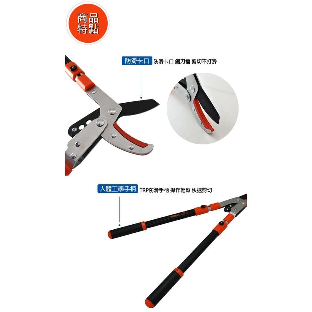 【太星電工】高碳鋼連桿式刀鉆伸縮樹枝剪 Y1Z3121TW