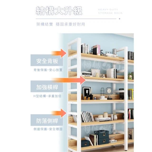 【慢慢家居】加大尺寸超耐重五層置物架-層板可調(W120x34x182cm)