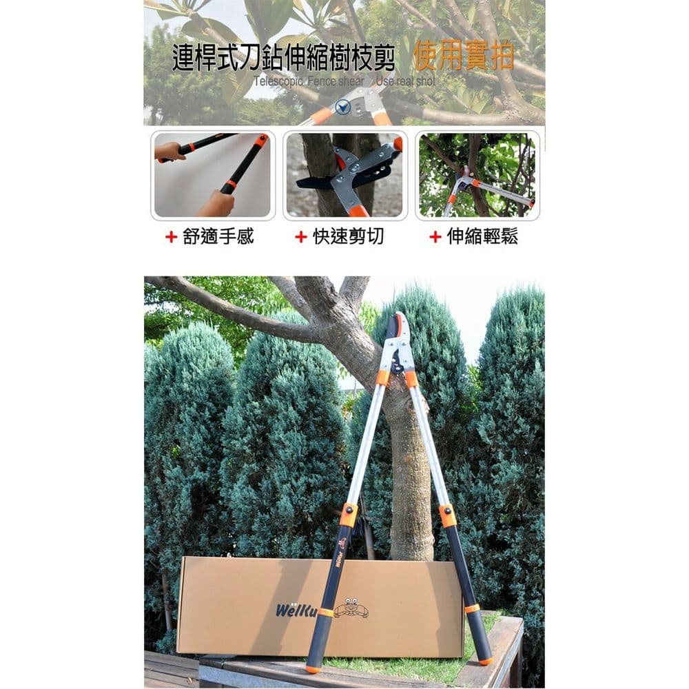 【太星電工】高碳鋼連桿式刀鉆伸縮樹枝剪 Y1Z3121TW