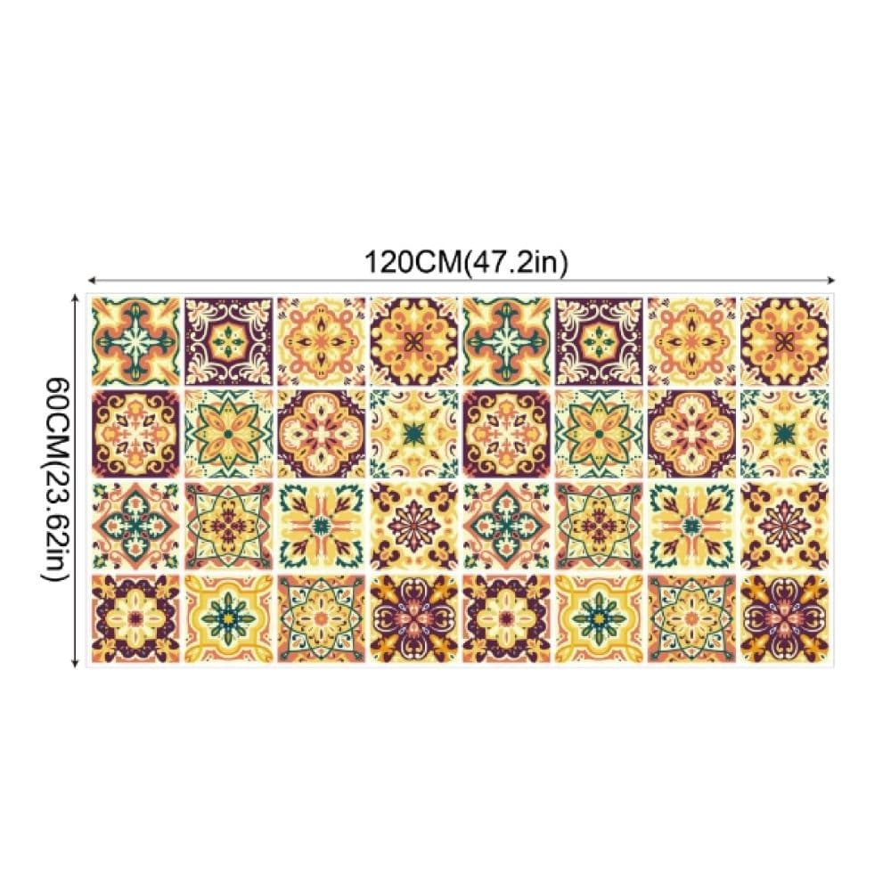【生活良品】花磚牆貼壁貼地板貼紙摩洛哥風格120x60cm 卷裝(防水即撕即貼)