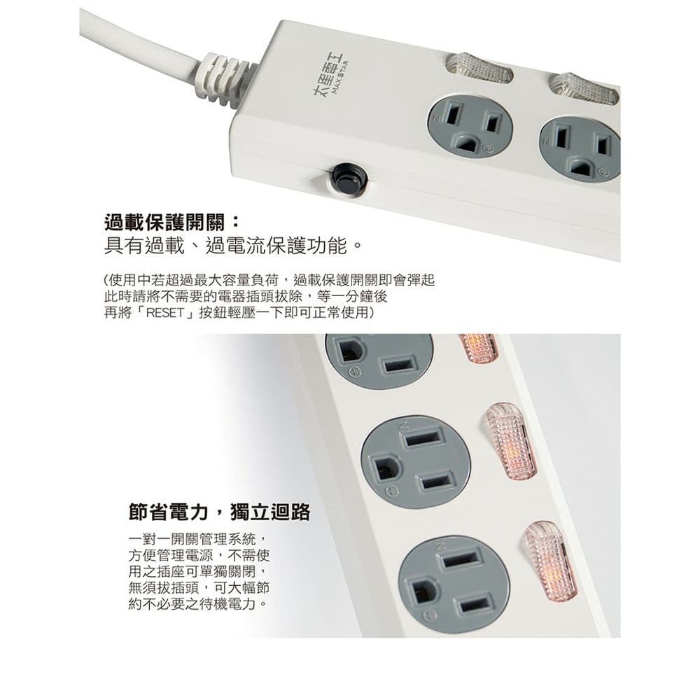 【太星電工】速充寶3.5A 3USB四開四插電腦線/3P 4尺 OCP44304