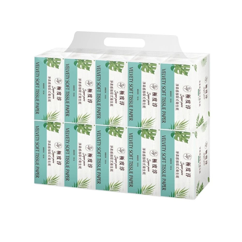 【Superpure 極度淳】淨柔感抽取式花紋衛生紙-100抽100包/箱