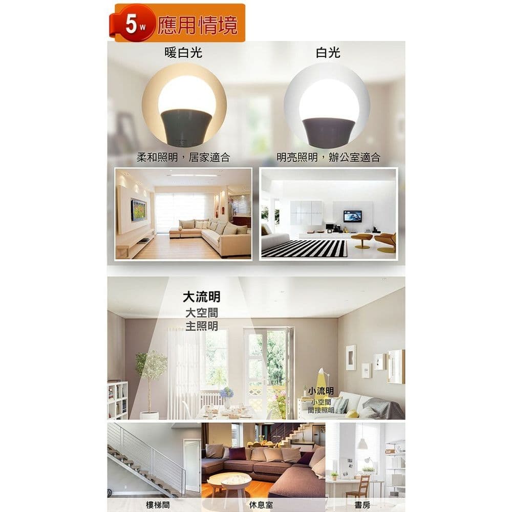 【太星電工】5W超節能LED燈泡/暖白光(6入) A805L-6入