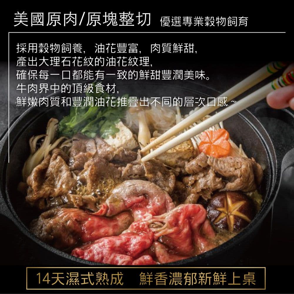 【豪鮮牛肉】美國霜降翼板牛肉片6包(200g±10%/包)