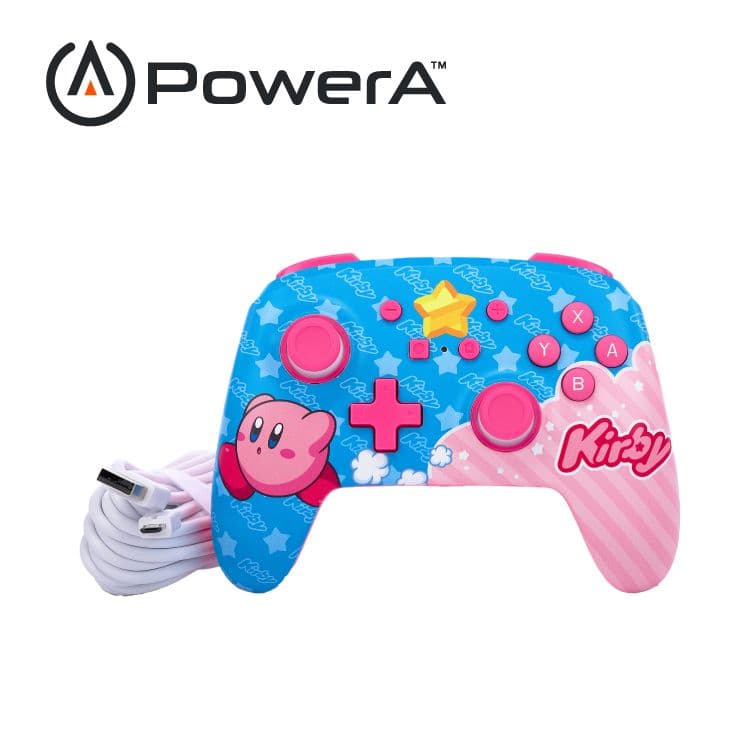 【PowerA】|任天堂官方授權|增強款有線遊戲手把(NSGP0067-01)-星之卡比