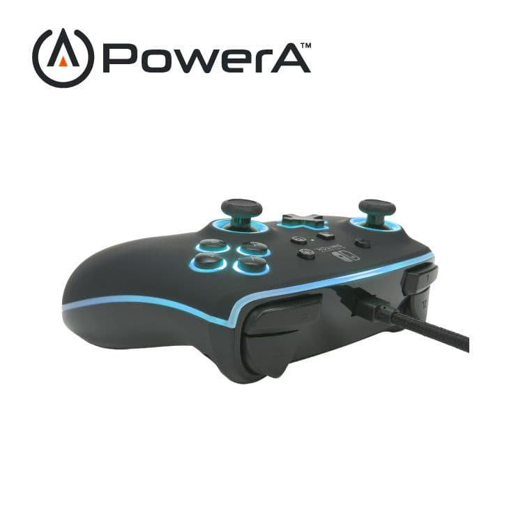 【PowerA】|任天堂官方授權|炫光增強款有線遊戲手把(1510925-01)-黑