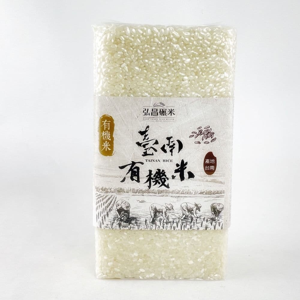 【弘昌碾米】臺南有機米-1kg*4包(無使用農藥、化肥,自然生態保育,友善環境種植)
