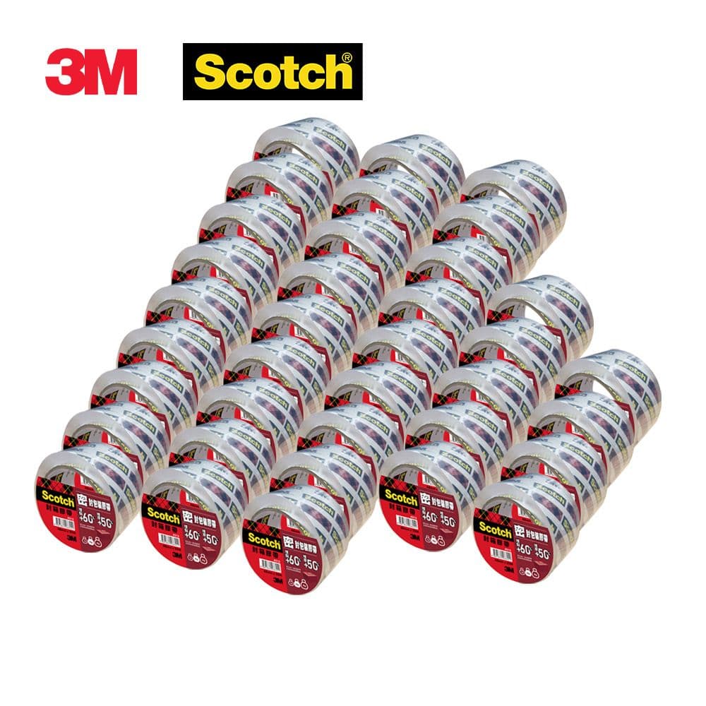 【3M】[箱購36入]313 Scotch 密封封箱透明膠帶-長途運送用(48MMX35M)