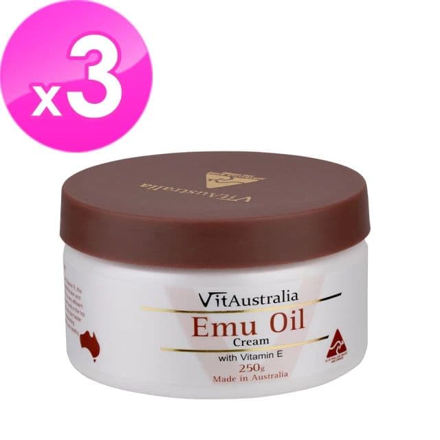 【澳洲 Natures Care】VitAustralia 滋潤霜含維他命E 250g-3入組 (綿羊油/鴯苗鳥油)
