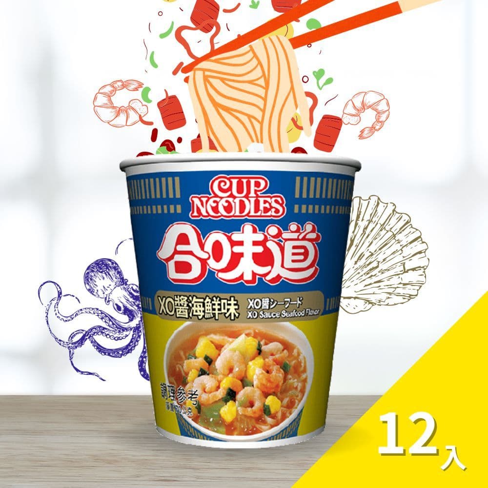 【NISSIN 日清】合味道XO醬海鮮味杯麵(12入/箱)