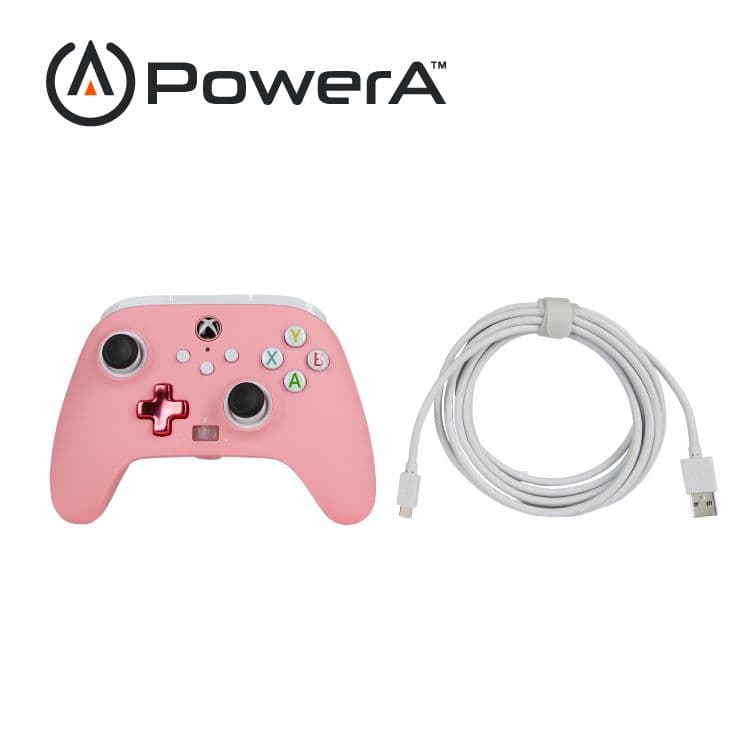 【PowerA】|XBOX 官方授權|增強款有線遊戲手把(1518815-02) - 粉紅色