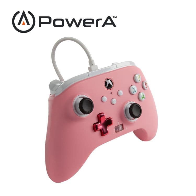 【PowerA】|XBOX 官方授權|增強款有線遊戲手把(1518815-02) - 粉紅色