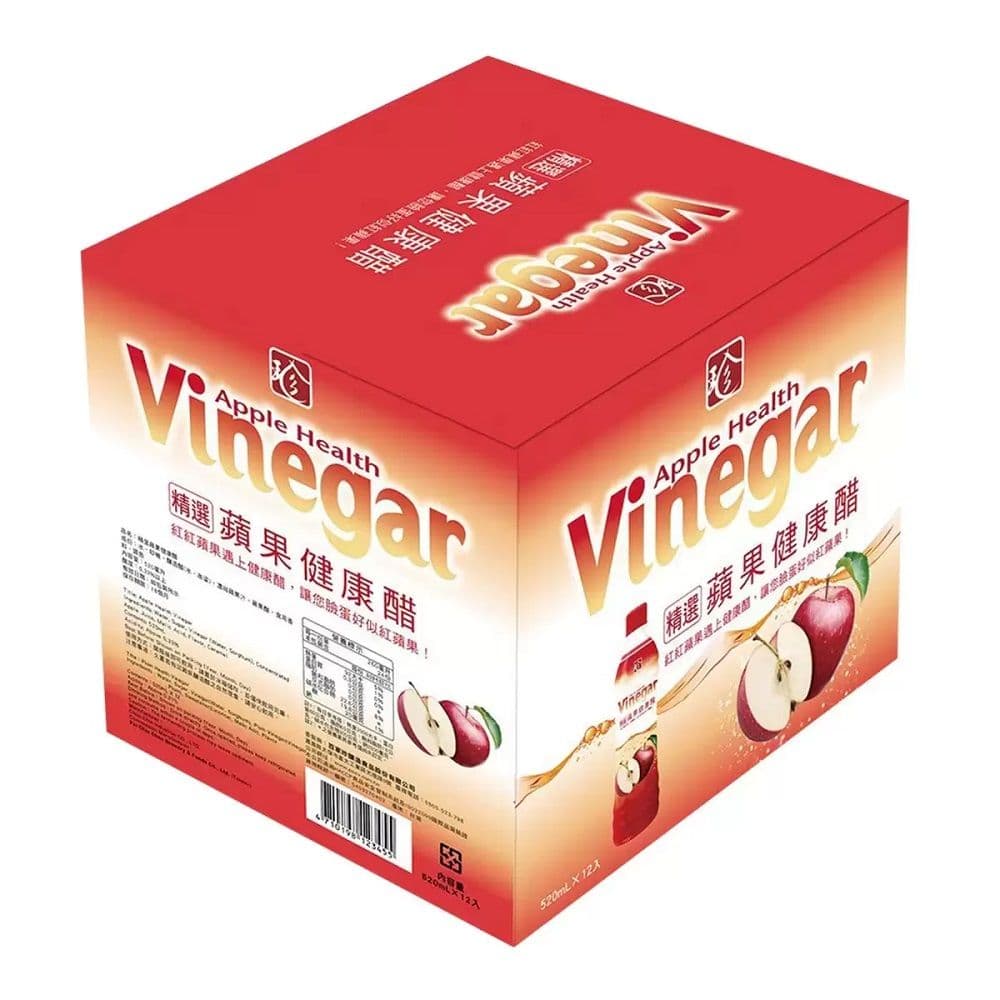 【百家珍】蘋果醋含運組(520ml X 12入/箱)(美式賣場)